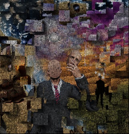 Abstract painting. Man without faceの写真素材