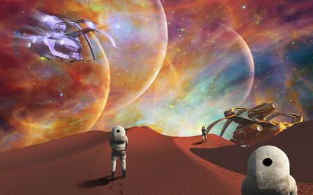 Astronauts on another planet