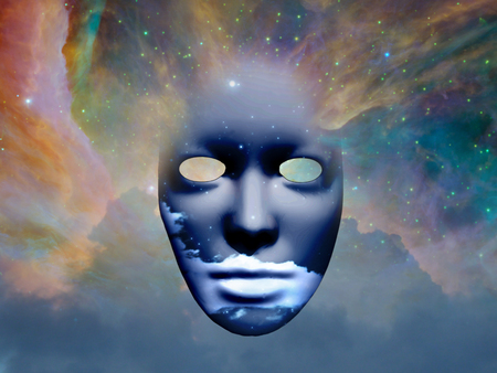 Mask with clouds in the space