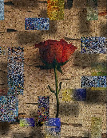 Abstract painting. Red rose.の写真素材