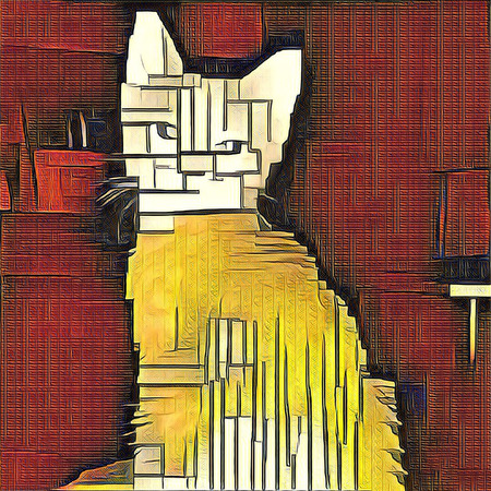 Abstract painting. Cat. Mondrian style.の写真素材