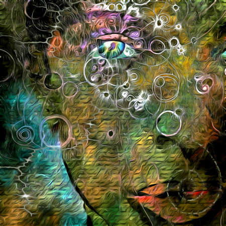 Abstract painting. Woman's face.