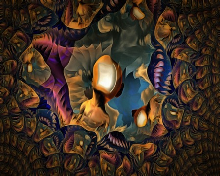 Abstraction. Man's silhouette with opened door instead of his face. Fractal background.の写真素材