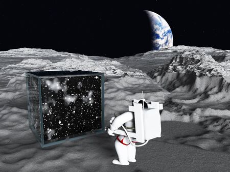 Astronaut found galaxy cube on the moon surface