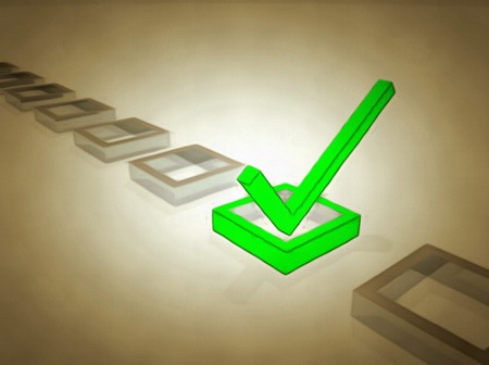 Digital 3D render. Check mark.の写真素材