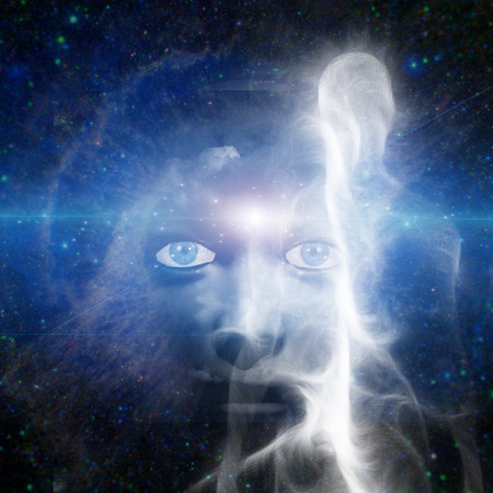 God's Face and human's aura.の写真素材