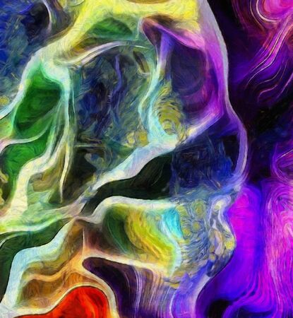 Abstract of multi colors and lines. Canvas. 3D rendering.の写真素材