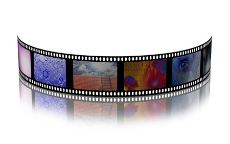 Film strip of surreal and abstract footage. 3D renderingの写真素材