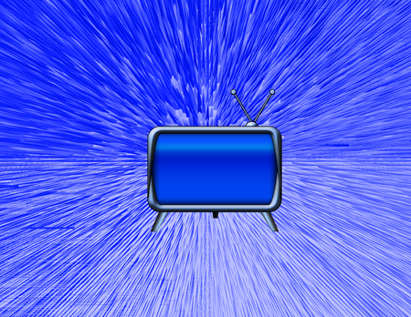 Old TV set on abstract backgroundの写真素材