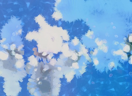 Soft Blue and White Pastel Colors Abstract Paintingの写真素材