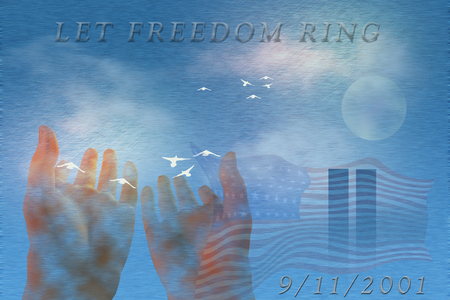 Symbolic composition. USA Tragedy. September 11 2001