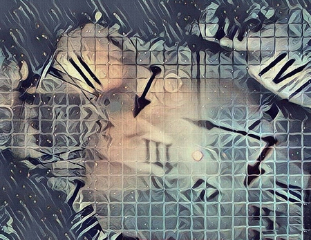 Abstract canvas. Roman numbers and clock hands. Timeの写真素材