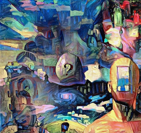 Surreal abstract with human consciousness elementsの写真素材