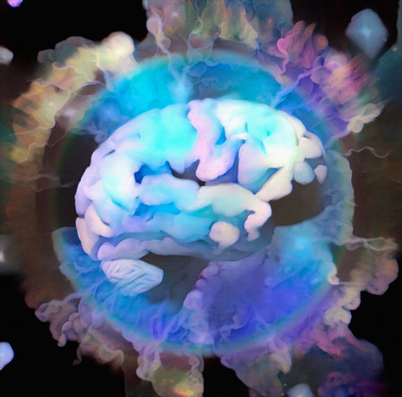 Human brain in cloudsの写真素材