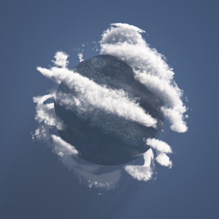 Water planet with atmosphereの写真素材