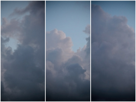 Beautiful cumulus clouds in the skyの写真素材