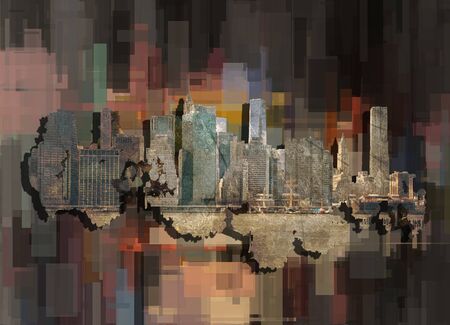 New York, Manhattan. Modern geometric abstract backgroundの写真素材