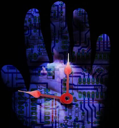 Modern sci-fi composition. Cyborg Timeの写真素材