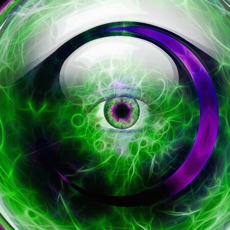 Crystal Ball with all seeing eyeの写真素材