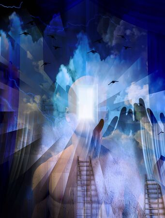 Spiritual composition. Journey of self-discoveryの写真素材