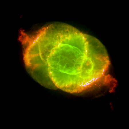 Vivid nebula in dark space. Sci-fi art