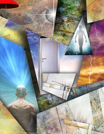 Spiritual layered composition. Dimensions of Dreamの写真素材