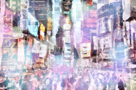 Times Square, modern abstract paintingの写真素材