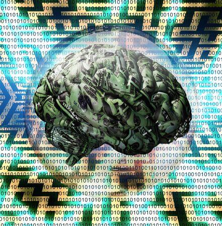 Maze and money mind in crystal sphereの写真素材