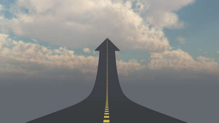 Road Up to the skyの写真素材