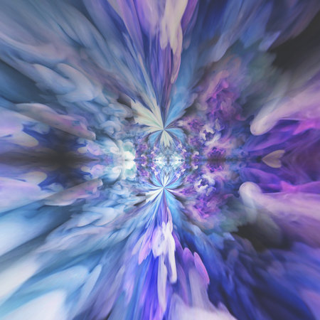 Abstract colorful painting. Fluid color movement. 3D rendering
