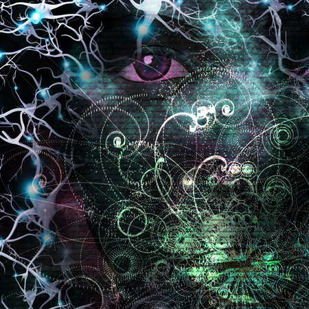 Soft eminations from womans mouth abstract. 3D rendering