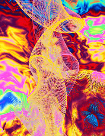 Abstract digital waves. Modern art. 3D rendering