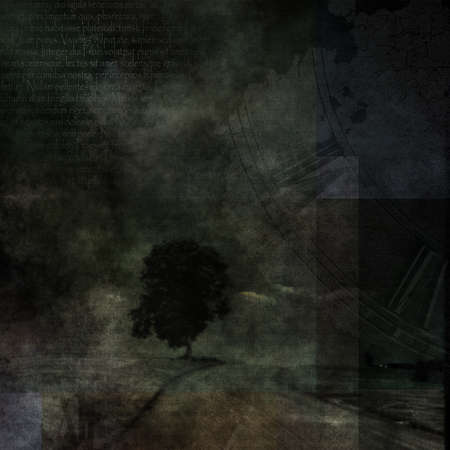 Tree in the field. 3D renderingの写真素材