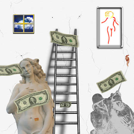 Modern surreal art. 3D renderingの写真素材