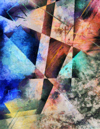 Angular Abstract Art. 3D renderingの写真素材