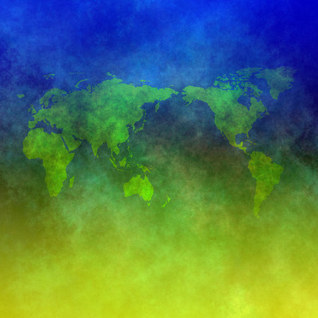 Green world map. 3D renderingの写真素材