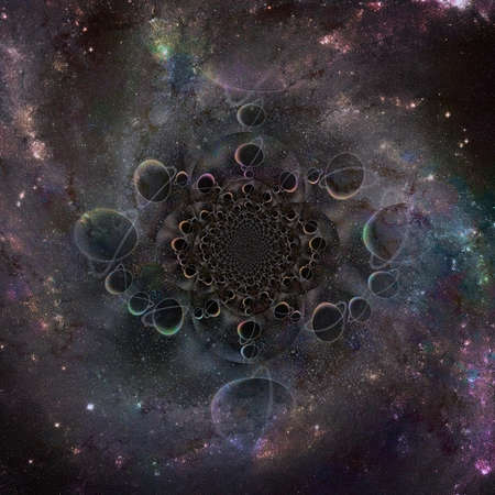 Surreal space tunnel. 3D renderingの写真素材