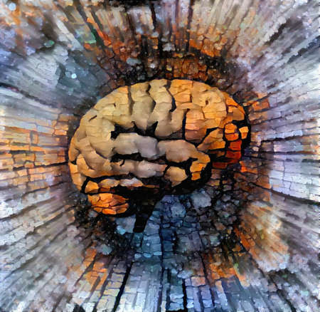 Human brain model. 3D renderingの写真素材