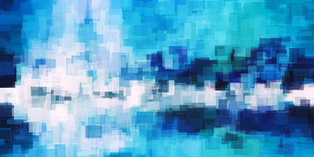 Blue Abstract Geometric Background. 3D renderingの写真素材