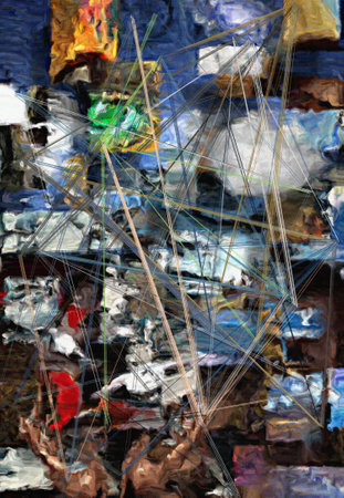 Abstract painting. Modern digital art. 3D renderingの写真素材