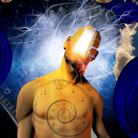 The portal of Time. Modern surreal artの写真素材