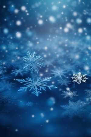 Christmas background of snowflakes of different shapesの素材