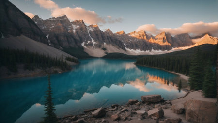 Beautiful Moraine Lake in Banff National Park Canadaの素材
