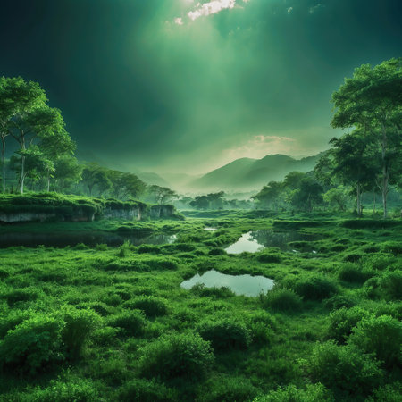 Green lungs of the planet. AI generatedの素材