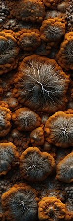 Molecules under a microscope. AI generatedの素材