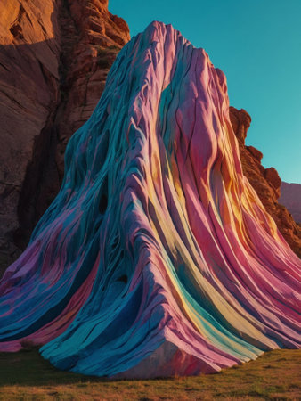 Abstract stone sculpture. AI generatedの素材