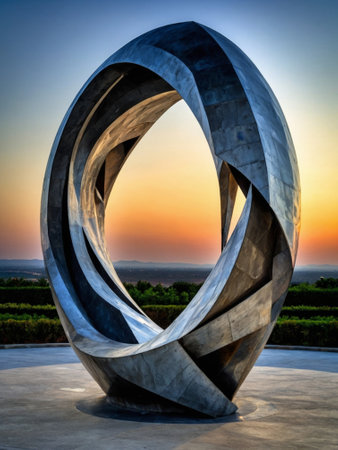 Abstract stone sculpture. AI generatedの素材