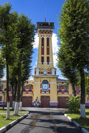 Russia, Golden Ring, Yaroslavl: Building with Monument to the courage of firefighters and rescuers...