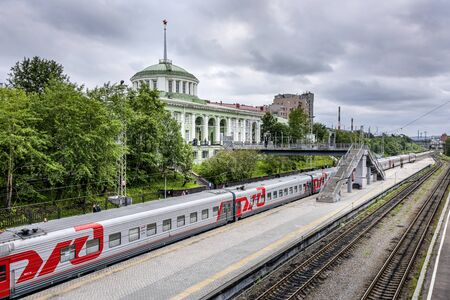 Russia, Barents Sea, Murmansk: Train of Russian state-owned Russian Railways (OAO Rossiyskie...