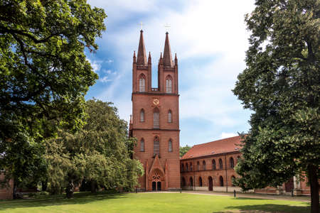 Germany, Mecklenburg Western Pomerania, near Goldberg: Famous Dobbertin Abbey with two towers, a former Benedictine monastery, then community of nuns, later a women's collegiate foundation. Aug 2016のeditorial素材